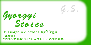 gyorgyi stoics business card